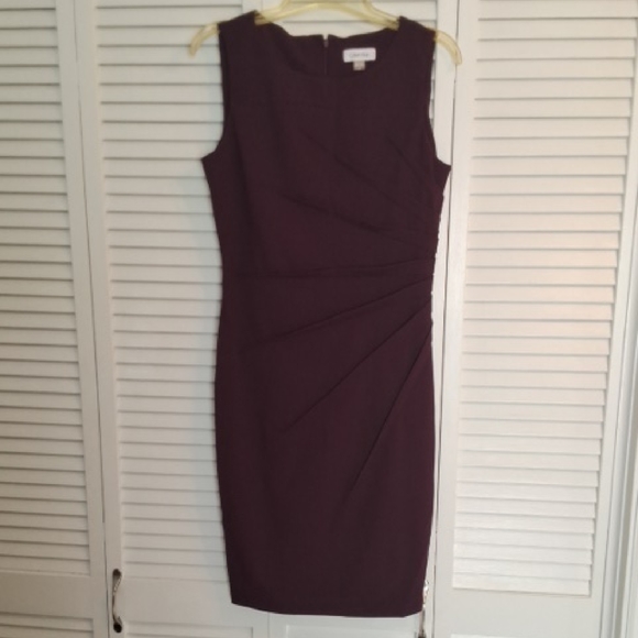 Calvin Klein Deep Purple Midi Dress - Picture 1 of 3